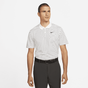 Stribet Nike Dri-FIT Victory-golfpolo til mænd - hvid